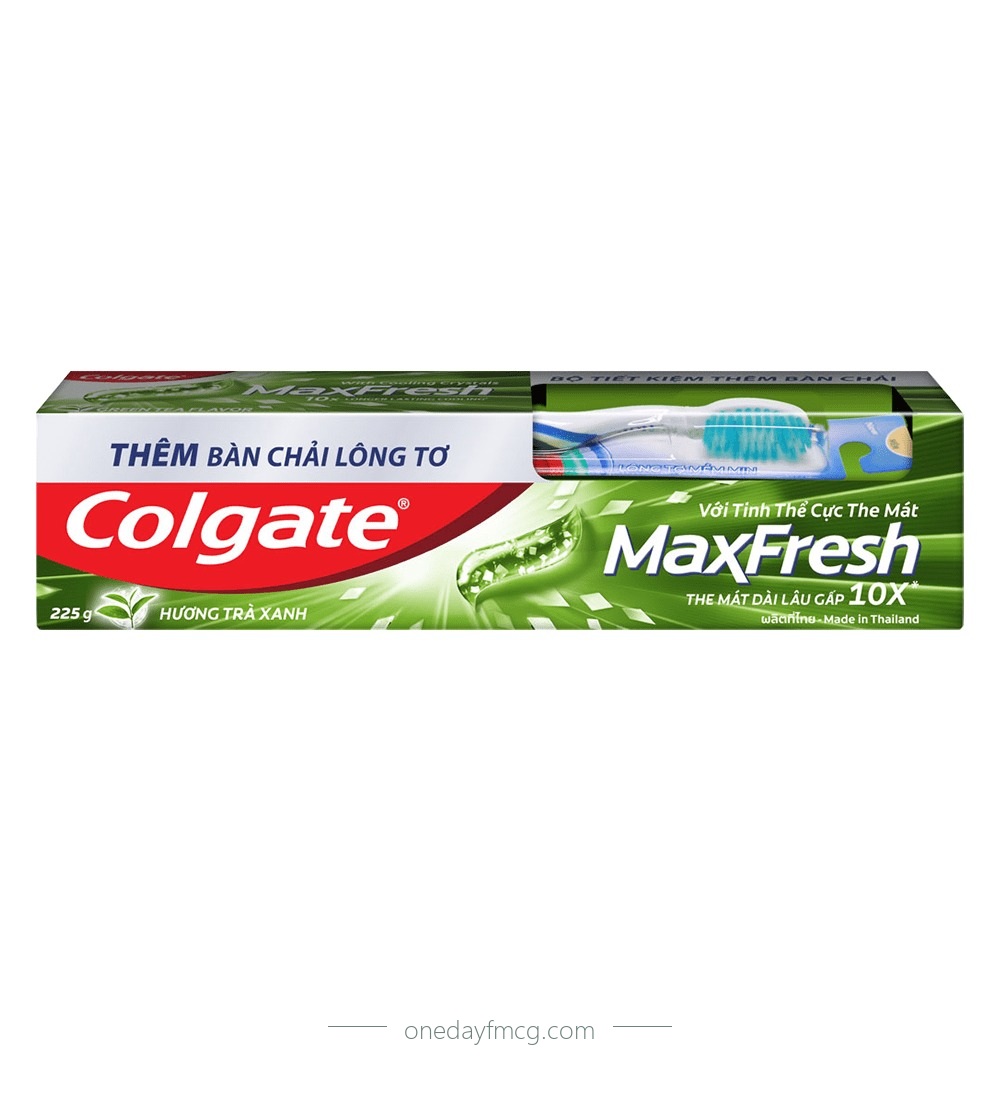 Colgate MaxFresh Toothpaste Greentea 225g (+ TB) x 36 tubes
